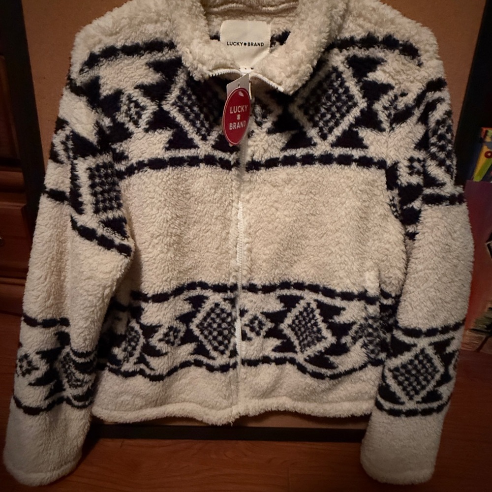 Size Small Lucky Brand Women's Black and White Jacket